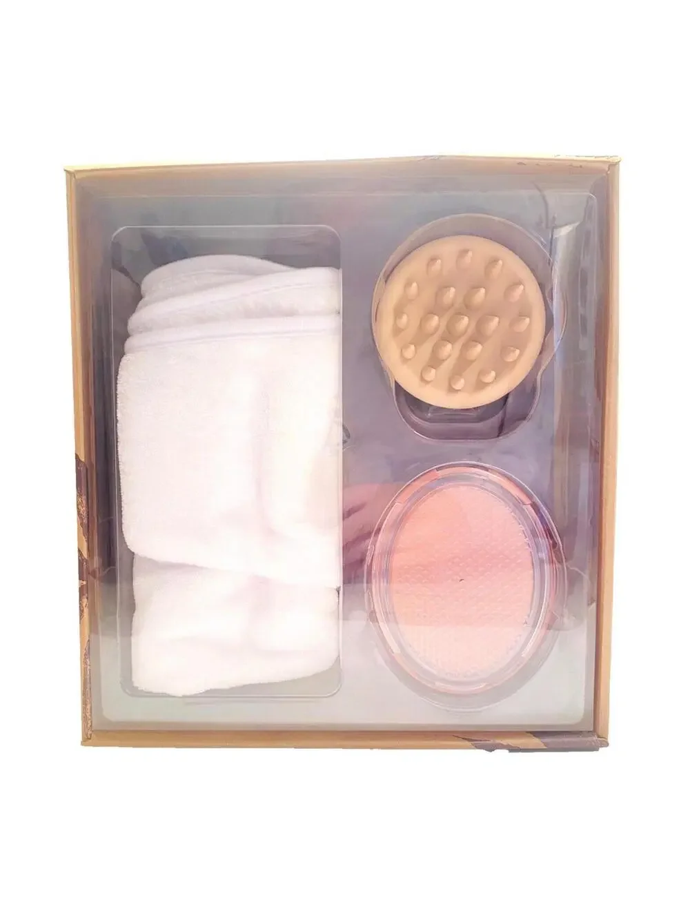 Bamboo Scalp Massager Gift Set with Exfoliating Skin Brush, Hair Wrap Turban New